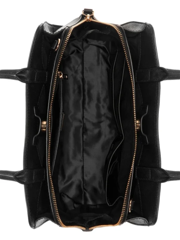 GUESS CARTERA SATCHEL FONTELLA CON LOGO NEGRO